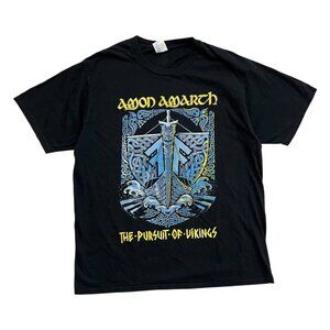 Amon Amarth The Pursuit of Vikings Graphic Band Tshirt Black Size L‎ Metal Rock